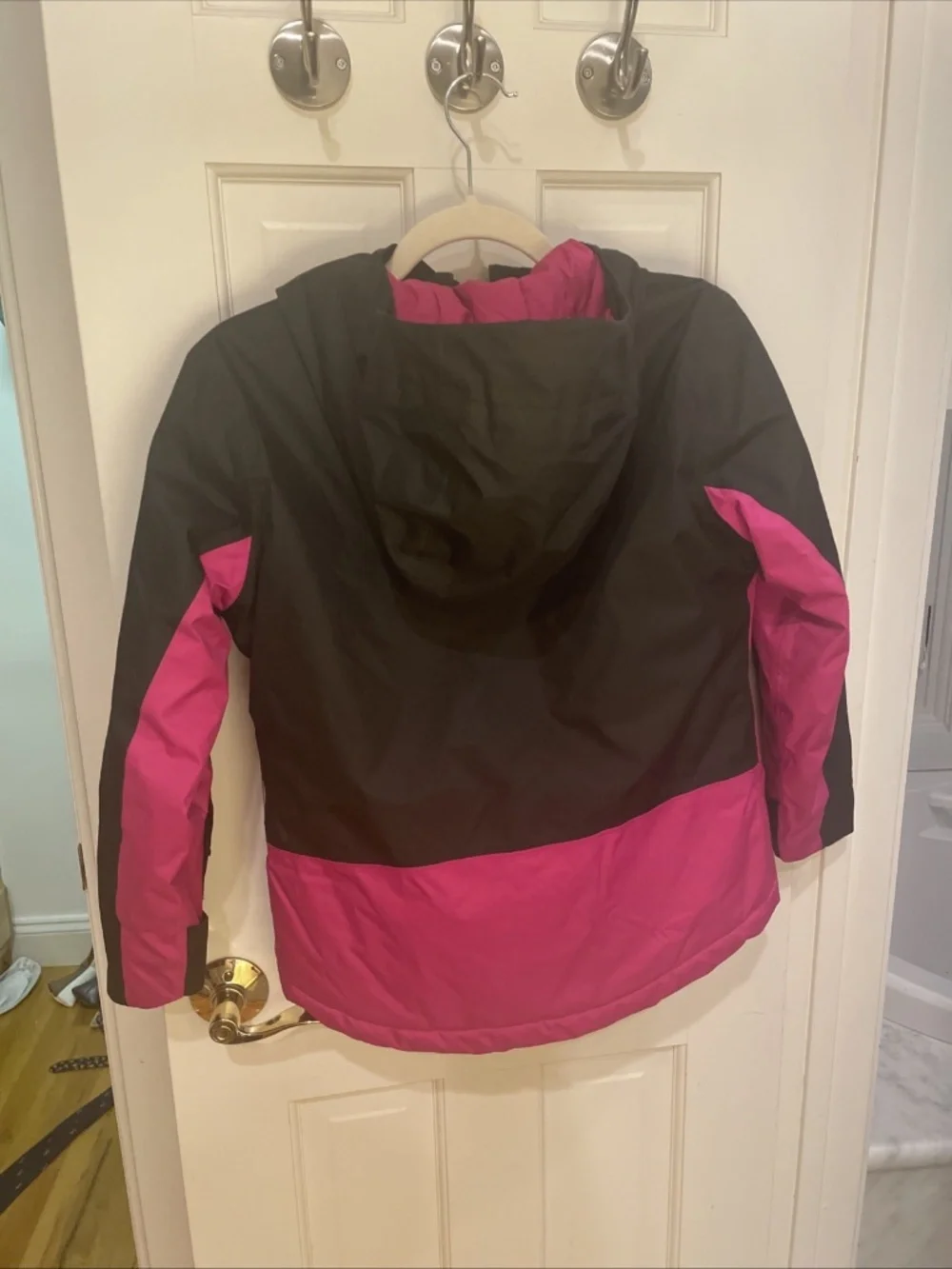 The North Face Girls Kids Pink Freedom Insulated Water Repellent Jacket, M(10)
